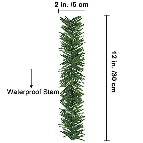 Supla 24 Pcs Artificial Christmas Wired Pine Garland Ties Faux