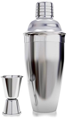 White Salmon Martini Shaker Set With Cocktail Strainer And Bar Jigger Bonus Recipe E-Book Bartender Tools Drink Mixer And Bar Drink Dispenser Drinking Glasses Home Boston Mudder
