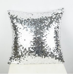 silver sequin pillows