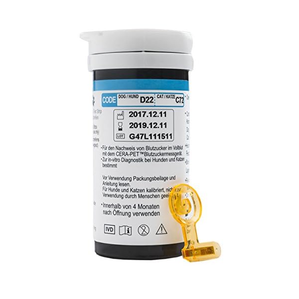 CeraPet Blutzuckermessgerät Set Vorteilspack für Hunde und Katzen + 50