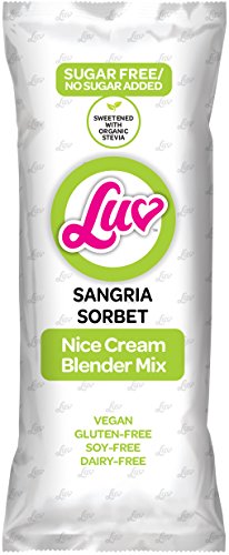 LUV Sangria Sorbet Mix for Blender - Sugar Free Non-Dairy Frozen Dessert - Gluten Free Vegan Low Net Carb Keto Friendly Fat Bomb Paleo Ice Cream Snack