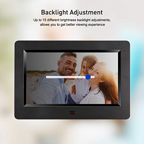 ARUNGO Digital Photo Frame Picture Frame 7 inch Digital Frame Video Music Player Support USB SD Slideshow with Remote Controller Gift Package