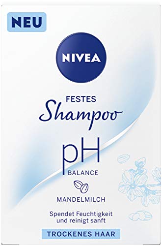 NIVEA Firm Shampoo pH Balance for Dry Hair (75g) Gentle Cleansing Solid Shampoo with Almond Milk pH Optimised Shampoo with Vegan Formula