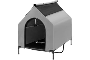 Zooba 50'' 2-in-1 X-Large Dog House, Dog House for Large Dog Indoor or Outside, Weatherproof 600D PVC Dog House Outdoor, Featuring Breathable 2x1 Textilene Elevated Dog Bed, Easy Clean and Assemble