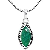 Silvebiz Gemstone Silver Pendant Necklace For Women, Handmade Jewelry, Natural Gemstone Pendant Necklace, Statement Jewelry Gift For Her