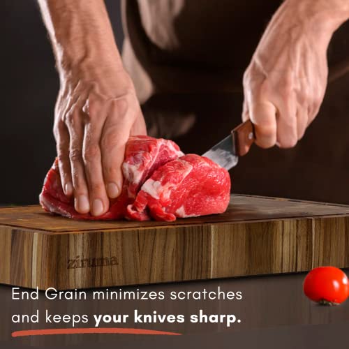 Large End Grain Butcher Block Cutting Board [2" Thick] Made of Teak