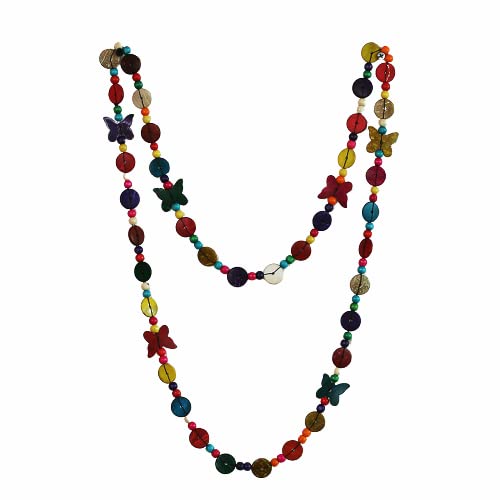 ABOOFAN Woven Necklace Beaded Necklace Bohemia Wood Beads Coconut Shell Bohemia Decor for Women's Dresses (Wood Beads Random Color)