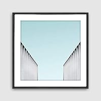 Framed Canvas Wall Art Geometric Building Canvas Prints Home Artwork Decoration for Living Room,Bedroom - 24x24 inches
