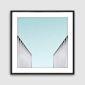 Framed Canvas Wall Art Geometric Building Canvas Prints Home Artwork Decoration for Living Room,Bedroom - 24x24 inches