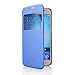 PASONOMI Galaxy S6 Case, [Smart Window View] Samsung Galaxy S6 Folio Wallet Case - Slim Flip Leather Case for Samsung Galaxy S6 Smartphone (Blue)