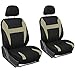OxGord 17pc Set Flat Cloth Mesh Tan Black Auto Seat Cover Set-Front Low Buckets-50-50 or 60-40 Rear Split Bench-5 Head Rests-Universal Fit for Car, Truck, SUV, or Van