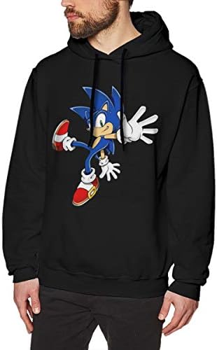 Grozinrel Sonic Hedgehog Mens Classic Black Hoodies 3XL