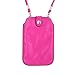Leather Neck Pouch for iPhone Xs Max, 8 Plus & Other Smartphones (Style 3) - Pink