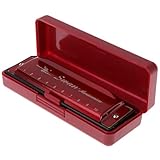 Jesse 10 Hole Key of C Blues Harmonica, Swan Metal