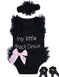 Little Fancy 3 Pieces Baby Girls' Lace Tutu Dress Bodysuit Headband Foot Jewelry