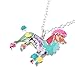 BONSNY Love Heart Enamel Zinc Alloy Metal Poodle Puppy Dog Necklace Pendant PETS Women Jewelry (Multicolor)