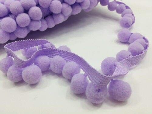 POM POM Bobble Trim Fringe Pompom Trimming - Cushion and Curtain Decoration, Home Decor - XL Size 2cm Craft Pompons (Lilac, 10 Meters)