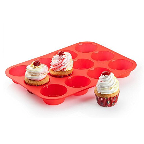 LKE Bakeware Cake Liner 12 Cups Non-stick Silicone Cupcake Mold Muffin Pan Reusable Baking Cup Sheet.(1 piece) - Thumbnail 5