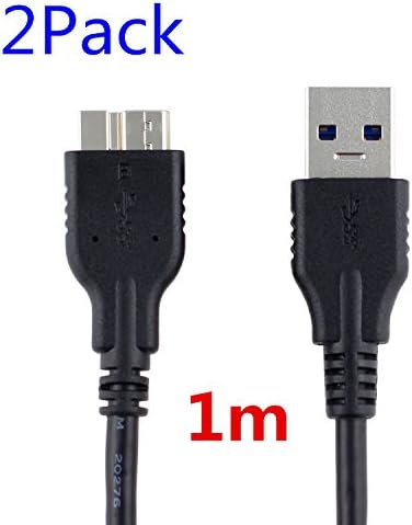 NewLobo(TM) 2Pack Ultra Slim Extra Good 3 feet 1M USB 3.0 Superspeed Data Sync &amp; Charging Cables for Samsung Galaxy S5 / Galaxy Note 3 N9000 N9002 N9005 Note III(3 feet/ 1M)-Black