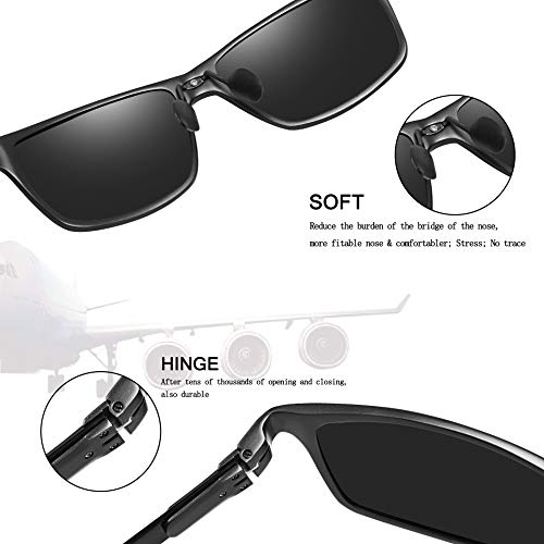 Bircen Polarized Driving Carbon Fiber Sunglasses For Men Sport Mens Sunglasses Al-Mg Metal Frame
