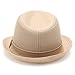 Classic Trilby Short Brim 100% Cotton Twill Fedora Hat with Band(Khaki,LXL)