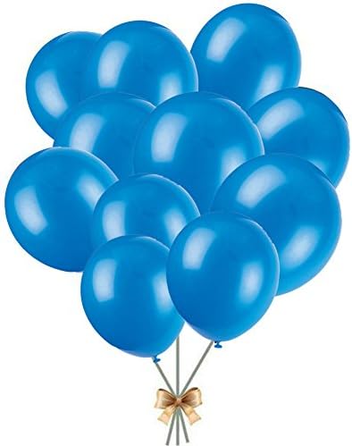 Aekiou 10 Inch 100 Pack Pure Pearlescent Thicker Latex Balloons, Wedding Arches Decorative Balloons Party Birthday Graduates Party Decorative Balloons 2017 (Blue)