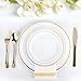 MCIRCO 140 Piece Plastic Party Plates White Gold Rim, Premium Disposable Heavy Duty Plates for Wedding, Include 70PCS 10.25 Inch Dinner Plates and 70PCS 7.5 Inch Dessert Appetizer Plates