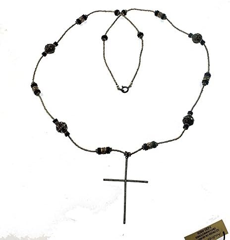 Andrea Barnett Cross on Silver Heishi Necklace