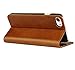 valkit for iPhone 7 Cases, iPhone 7 Wallet Case, Premium Genuine Leather Wallet Flip Folio Protective Stand Case Cover for iPhone 7 4.7 Inch with Magenet Closure and Credit Card Holder, Brown Color