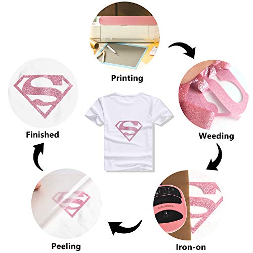 Glitter Pink Vinyl Roll HTV Reflective Heat Transfer Vinyl HTV Vinyl