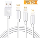 Marchpower iPhone Cable 3Pack 3/6/10FT MFi Certified Lightning Cable to USB Fast Charging Cord Compatible with iPhone 11 Pro MAX X Xs Max XR 8 Plus 7 Plus 6S Plus 5S SE iPod iPad Pro Touch White
