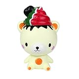 callm Squishies Slow Rising Jumbo Squishy Toys Kawaii Cute Watermelon Poo Bear Cream Scented Squishies for Kids Party Toys Stress Reliever Toy (A)