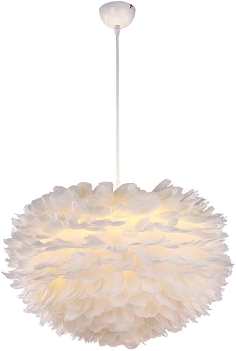 white feather ceiling light