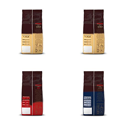 Kimbo ganze Kaffeebohnen Set mit 2 x Gold 100% Arabica, 1 x Espresso Napoletano und 1 x Aroma Intenso, vier 250g Beutel – Bild 4