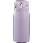 12 oz Mini Water Bottle Small Stainless Steel Thermoses - Insulated Vacuum, Leak Proof, Keeps Drinks Hot/Cold - Ideal for Coffee, beverage, Water - Purple