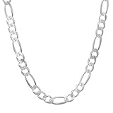 Italian Crafted 3.8mm Solid 925 Sterling Silver Figaro Link Chain, 20