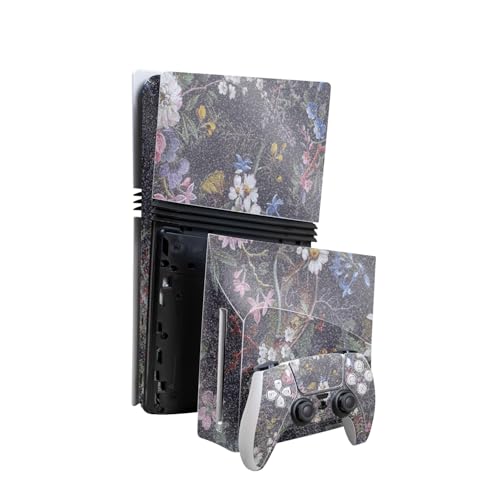 Glossy Glitter Skin Compatible with PlayStation 5 Pro Bundle + Disc Drive for P…