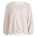 TOOPOOT Women Tops,Casual Long Sleeve O-Neck Solid Pullover Sweatshirt Fuzzy Fleece Tops Beigethumb 3