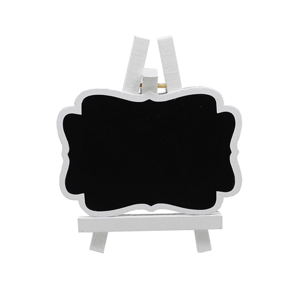 Garneck 15pcs Wood Tags Desk Topper Wall Bracket Small Wooden Chalkboards Mini Balckboard Event Decoration Tabletop Chalk Board Mini Wooden Chalkboard Wood Art Card Table Menu Office White