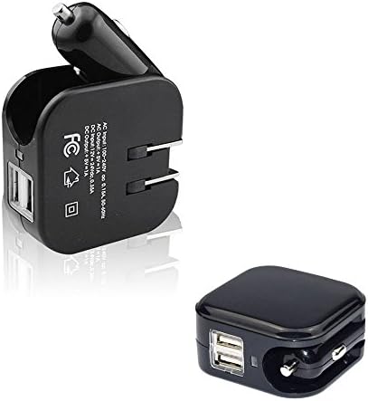 SZM Portable 2 in 1 for Car & Home Traval Charger-Ac Wall Car with Dual USB Output Ports 2.1a for Iphone 4/4s/5/5s/6&6plus,Ipad,Samsung Smartphone,Tablet Computers, Mp3,Gps,Ebook and More(black)