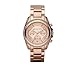 Michael Kors Rose Goldtone Blair Chronograph Watch with Clear Stones on Top Ring and Lugs