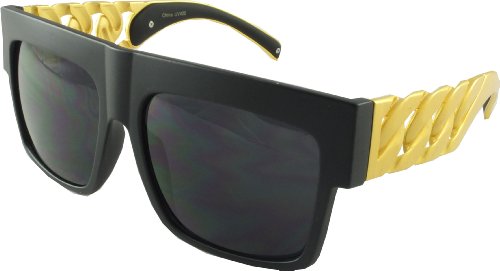 Revive Eyewear Big Girls' 80's Goldtooth Miami Matt Black Frame/ Black Lens Non Polarized Sunglasses 140