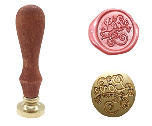 Vintage Retro Classical Wax Sealing Stamp Arts Crafts Romantic Symbol Wax Seal Stamp Metal Stamp Fancy Greetings for Wedding Invitation Letter (Gold-Love)