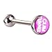 Mecoo Reveal Personality Surgical Steel Body Piercing Tongue Rings with Fancy Words (10 PCS MIX)