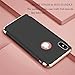 For Apple iPhone X Case (Black), COOLQO Ultra-thin 3 in 1 Electroplate Metal Texture Plastic Hard Back Cover Skin & Tempered Glass Screen Protector + Phone metallic plate For any Magnetic Car Mount