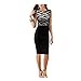 Janecrafts Elegant Pinup Floral Lace Colorblock Bodycon Pencil Shift Dress (M)