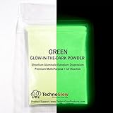 Green Glow in the Dark & UV Powder - Waterproof 45-60 Microns (1 OZ)