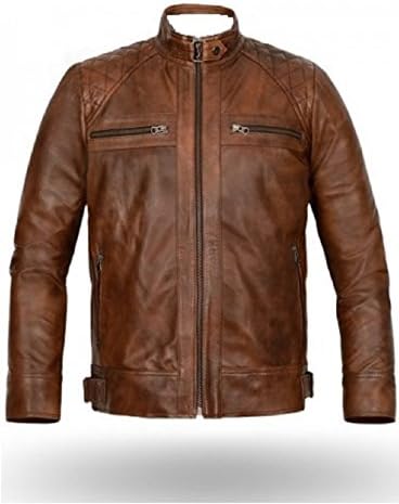 NBENTERPRISES Genuine Leather Spanish Brown Leather Jacket