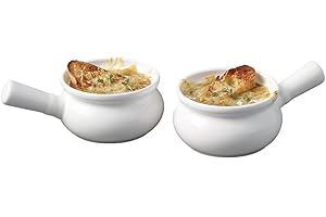 Starfrit Gourmet Bistro - Set of 2 Porcelain Onion Soup- Stain Resistant - Oven, Microwave and Dishwasher Safe - 2025 Model