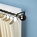 KAMANINA 1 Inch Curtain Rod Telescoping Single Drapery Rod 72 to 144 Inches (6-12 Feet), Bronze Heavy Duty Curtain Rods for Windows, Round Finials
